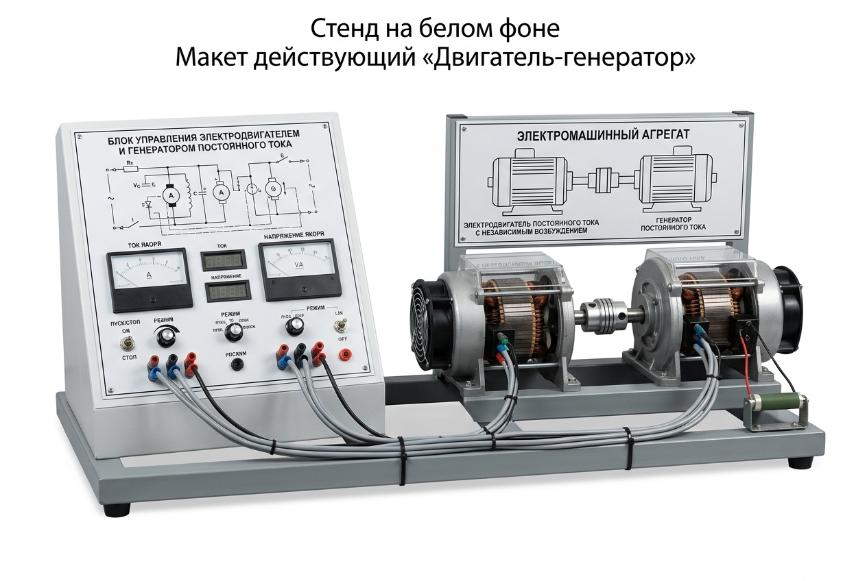 Макет действующий «Двигатель-генератор»